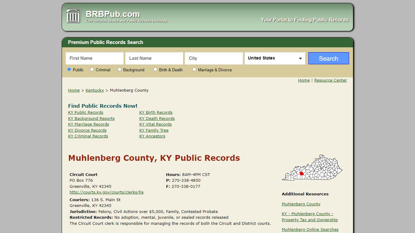 Muhlenberg County Public Records | Search Kentucky ...