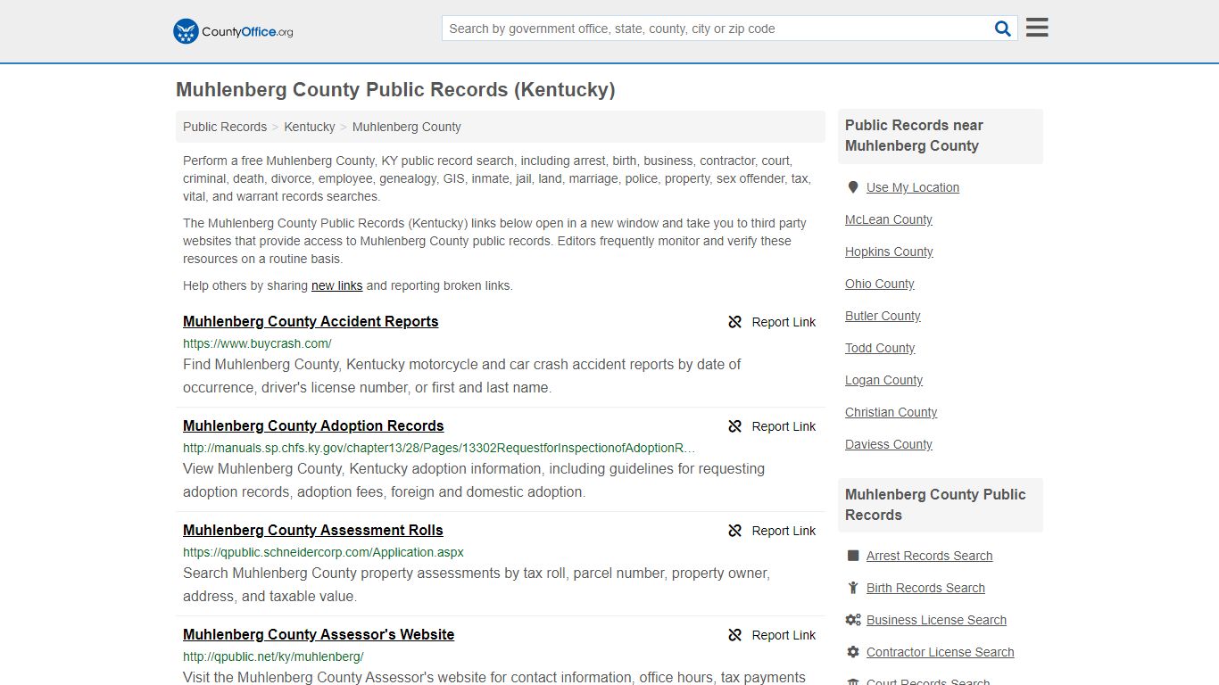 Muhlenberg County Public Records (Kentucky) - County Office